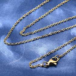 PVD Vacuum Plating 304 Stainless Steel Cable Chain Necklaces, Golden, 17.7 inch(45cm), 1.5mm(STAS-M174-025G)