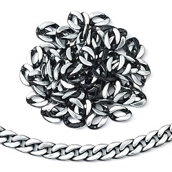 100Pcs Silver Color Plated Acrylic Linking Rings, Quick Link Connector, for Curb Chain Making, Twisted Oval, Black, 17x23x5.5mm(SACR-CJ0001-31)