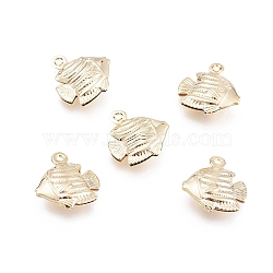 304 Stainless Steel Pendants, Hollow Fish, Golden, 18x17x6mm, Hole: 1.2mm(STAS-H413-15G)
