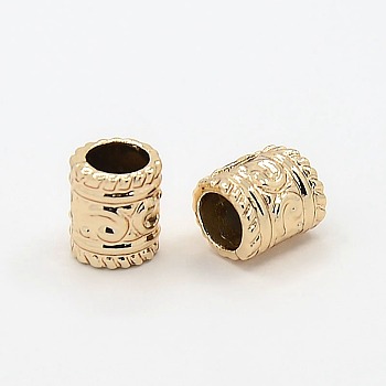 Nickel Free & Lead Free Golden Alloy European Beads, Large Hole Wing Beads, Long-Lasting Plated, 9x7mm, Hole: 5mm