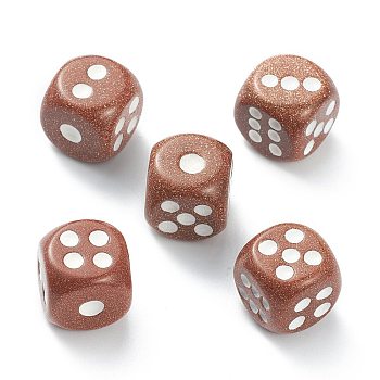 Synthetic Goldstone Cabochons, Dice, 15x15x15mm