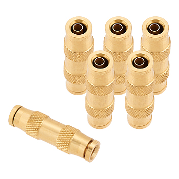 DOT Brass Push in Fitting, Dot Push in Union Connector, Raw(Unplated), 44.5~48x12.5mm, Hole: 6.5mm, 3.5mm inner diameter, 6pcs/box