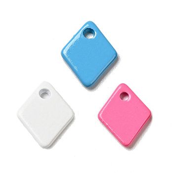 Spray Painted 201 Stainless Steel Charms, Rhombus Charms, Mixed Color, 9.5x7.5x1mm, Hole: 1.2mm