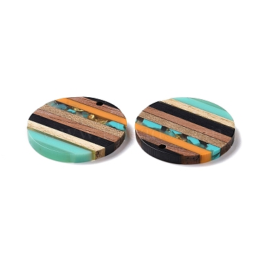 Transparent Resin & Walnut Wood Pendants(RESI-TAC0017-68A-01)-2