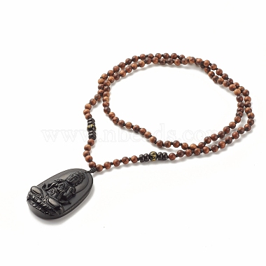 Om Mani Padme Hum Buddhist Necklace(NJEW-JN03838)-4