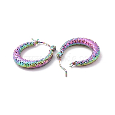 Rainbow Color 304 Stainless Steel Chunky Hoop Earrings for Women(EJEW-G293-19M)-2