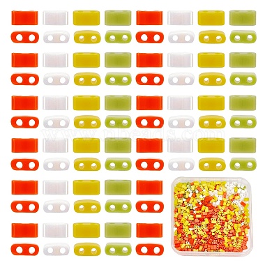 5mm Mixed Color Rectangle Glass Beads