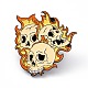 Skull with Flame Enamel Pin(JEWB-A005-18-03)-1