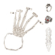 Anattasoul siam strass crâne large dôme & griffe d'aigle & doigt ongle pointe griffe anneaux & squelette pleine main anneau bracelet(AJEW-AN0007-07)-1