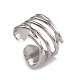 Non-Tarnish 304 Stainless Steel Hollow Out Open Cuff Rings for Women(RJEW-G285-20P)-1