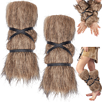 Artificial Wool Leg Sleeves, Leg Warmers, with PU Leather Cord, Peru, 320~330x200~210x19mm(AJEW-WH0596-734)