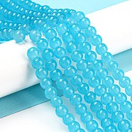 Baking Painted Imitation Jade Glass Round Bead Strands, Medium Turquoise, 6.5mm, Hole: 1.5mm, about 135~140pcs/strand, 31.8 inch(DGLA-Q021-6mm-06)