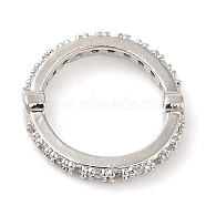 Brass Micro Pave Cubic Zirconia Bead Frame, Cadmium Free & Lead Free, Ring, Platinum, 14x2.5mm, Hole: 1mm(KK-M248-13P)