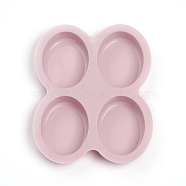 Food Grade Silicone Molds, Fondant Molds, For DIY Cake Decoration, Chocolate, Candy, UV Resin & Epoxy Resin Jewelry Making, Oval, Pink, 182x148x23.5mm, Oval: 76x57.5mm(DIY-I021-19)