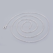 Silver Color Plated Brass Necklaces, 1.5x2mm, 28 inch, Ring: 1.9x1.4x0.1mm(X-NJEW-SW028-28inch-S)
