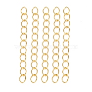 Iron Ends with Twist Chains, Golden, 45~55x3.5mm, Links: 5x3.5x0.8mm(CH-R001-G-5cm)