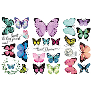 3 Sheets 3 Styles PVC Waterproof Decorative Stickers, Self Adhesive Decals for Furniture Decoration, Butterfly Farm, 300x150mm, 1 sheet/style(DIY-WH0404-004)