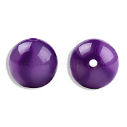Opaque Resin Beads, Round, Purple, 16mm, Hole: 3mm(RESI-N034-25-R03)