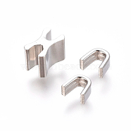 Clothing Accessories, Brass Zipper Repair Down Zipper Stopper and Plug, Platinum, 6.5x4x4.5mm, 4x4.5x2.5mm(KK-WH0033-26C-P)