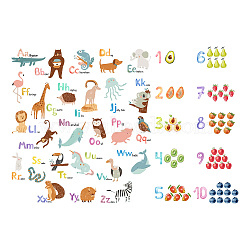 PVC Wall Stickers, Wall Decoration, Animal/Fruit Pattern, Letter Pattern, 1180x350mm(DIY-WH0228-655)