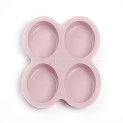 Food Grade Silicone Molds, Fondant Molds, For DIY Cake Decoration, Chocolate, Candy, UV Resin & Epoxy Resin Jewelry Making, Oval, Pink, 182x148x23.5mm, Oval: 76x57.5mm(DIY-I021-19)
