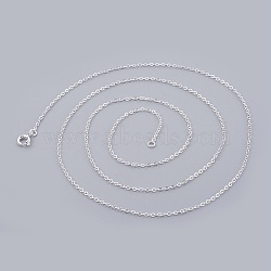 Silver Color Plated Brass Necklaces, 1.5x2mm, 28 inch, Ring: 1.9x1.4x0.1mm(X-NJEW-SW028-28inch-S)