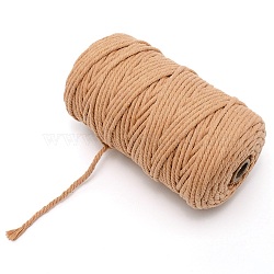 Cotton String Threads for Jewelry Making, Macrame Cord, PeachPuff, 4mm, about 100m/roll(OCOR-WH0060-19B)