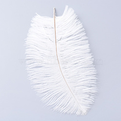 Ostrich Feather Costume Accessories, Dyed, White, 25~30cm(FIND-R036-C-16)