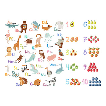 PVC Wall Stickers, Wall Decoration, Animal/Fruit Pattern, Letter Pattern, 1180x350mm