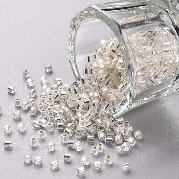 TOHO Hexagon Beads, Japanese Seed Beads, Two Cut Glass Seed Beads, (21) Silver-Lined Transparent Crystal Clear, 11/0, 2x2x2mm, Hole: 0.6mm, about 44000pcs/bag