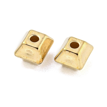 CCB Plastic Spacer Beads, Rectangle, Golden, 6x5x4.5mm, Hole: 1.5mm