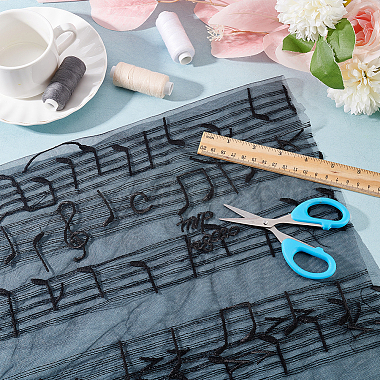 Musical Note Pattern Polyester Mesh Fabric(DIY-WH0449-28B)-4