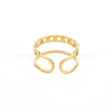 Ионное покрытие (ip) 304 кольцо из нержавеющей стали в форме цепочки с открытой манжетой для женщин(RJEW-S405-203G)-2