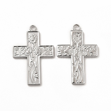 Stainless Steel Color Cross 304 Stainless Steel Pendants