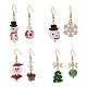 4 Sets 4 Styles Lampwork & Alloy Enamel Dangle Earrings Set(EJEW-TA00228)-1