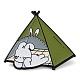 Cartoon Camping Rabbit Enamel Pins(JEWB-Q036-01D)-1