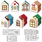 House Theme Carbon Steel Cutting Dies Stencils, for DIY Scrapbooking, Photo Album, Decorative Embossing Paper Card, Box, 92~152x52~102x0.8mm, 3pcs/set(DIY-WH0309-3840)