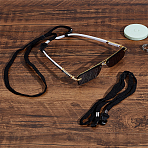 2Pcs Polyester Eyeglasses Strap, Neck Lanyard with Plastic Findings, Black, 740mm(AJEW-LP0008-23)