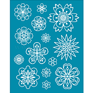 Silk Screen Printing Stencil, for Painting on Wood, DIY Decoration T-Shirt Fabric, Flower, 100x127mm(DIY-WH0341-379)