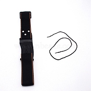 Polyester with PU Leather Strap, with Cotton & Plastic Rope, for Guitar, Ukulele Handle, Black, 868~1420x60.5x12mm(AJEW-WH0240-11)