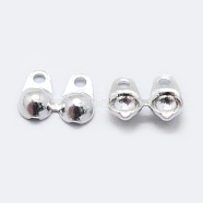 925 Sterling Silver Bead Tips Knot Covers, Silver, 4x5x1.2mm, Hole: 0.8mm, Inner Diameter: 2mm, about 130pcs/10g(STER-K167-001S)
