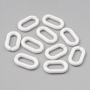 Opaque Acrylic Linking Rings, Quick Link Connectors, For Jewelry Cable Chains Making, Oval, Creamy White, 27x16x4mm, Inner Diameter: 19x8mm, about 490pcs/500g(OACR-S038-004B-B01)