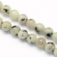 Natural Sesame Jasper/Kiwi Jasper Round Beads Strands, 6.5mm, Hole: 1mm, about 63pcs/strand, 15.5 inch(X-G-S168-6mm)