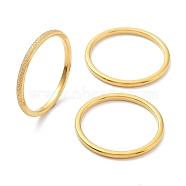 3Pcs Ion Plating(IP) 304 Stainless Steel Plain Band Rings Set, Stackbale Rings, Golden, Inner Diameter: 18.8mm(RJEW-K244-02G)