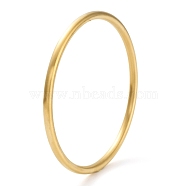 Ion Plating(IP) 304 Stainless Steel Plain Bangles, Real 18K Gold Plated, Inner Diameter: 2-1/2 inch(6.25cm), Wide: 5mm(BJEW-G684-03E-G)