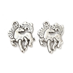 Tibetan Style Alloy Pendants, Cadmium Free & Lead Free, Horse Charms, Antique Golden & Platinum, 24x20x2mm, Hole: 1.6mm about 416pcs/1000g(FIND-M047-08AS)