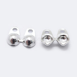 925 Sterling Silver Bead Tips Knot Covers, Silver, 7x5x1.2mm, Hole: 0.8mm, Inner Diameter: 2mm, about 130pcs/10g(STER-K167-001S)