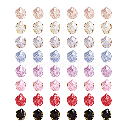 160Pcs 8 Styles Hot Stamping Opaque Resin Pendants, Flower Petal Charms, Imitation Shell & Pearl, Mixed Color, 17x15x4~4.5mm, Hole: 2~2.5mm, 20pcs/style(RESI-TA0001-48)