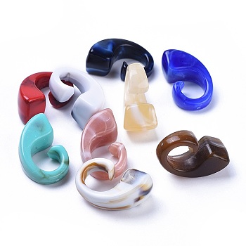 Acrylic Beads, Imitation Gemstone Style, No Hole/Undrilled, Mixed Color, 28.5x17x13mm, about 187pcs/500g