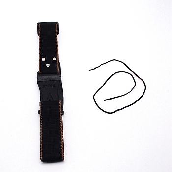 Polyester with PU Leather Strap, with Cotton & Plastic Rope, for Guitar, Ukulele Handle, Black, 868~1420x60.5x12mm